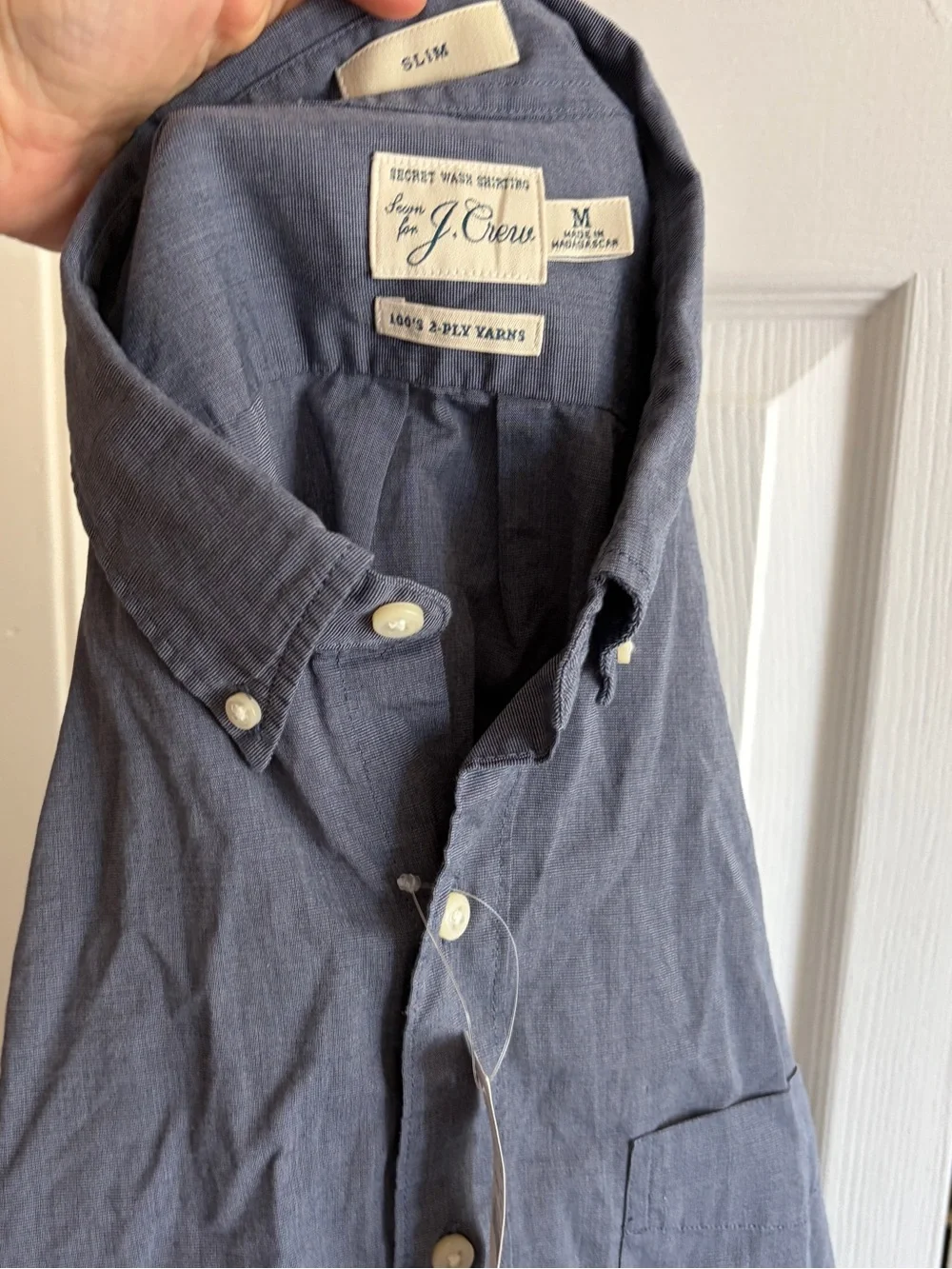 NWT J. Crew Secret Wash Cotton 100’s 2-Ply Yarn Dress Shirt BJ742 Slim Fit